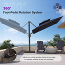 PURPLE LEAF Provence Series Offset Cantilever Patio Umbrella with Bronze Aluminum Frame, Vented Canopy for Deck, Pool and Café