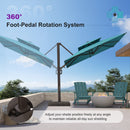 PURPLE LEAF Provence Series Offset Cantilever Patio Umbrella with Bronze Aluminum Frame, Vented Canopy for Deck, Pool and Café