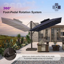 PURPLE LEAF Provence Series Offset Cantilever Patio Umbrella with Bronze Aluminum Frame, Vented Canopy for Deck, Pool and Café