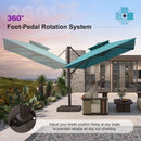 PURPLE LEAF Provence Series Offset Cantilever Patio Umbrella with Bronze Aluminum Frame, Vented Canopy for Deck, Pool and Café
