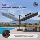 PURPLE LEAF Provence Series Offset Cantilever Patio Umbrella with Bronze Aluminum Frame, Vented Canopy for Deck, Pool and Café
