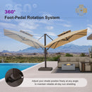 PURPLE LEAF Provence Series Offset Cantilever Patio Umbrella with Bronze Aluminum Frame, Vented Canopy for Deck, Pool and Café