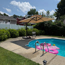 PURPLE LEAF Offset Cantilever Patio Umbrella with Charcoal Metal Frame, Vented Canopy for Yard Garden