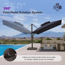 PURPLE LEAF Provence Series Offset Cantilever Patio Umbrella with Bronze Aluminum Frame, Vented Canopy for Deck, Pool and Café