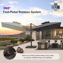 PURPLE LEAF Provence Series Offset Cantilever Patio Umbrella with Bronze Aluminum Frame, Vented Canopy for Deck, Pool and Café