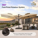 PURPLE LEAF Provence Series Offset Cantilever Patio Umbrella with Bronze Aluminum Frame, Vented Canopy for Deck, Pool and Café
