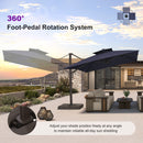 PURPLE LEAF Provence Series Offset Cantilever Patio Umbrella with Bronze Aluminum Frame, Vented Canopy for Deck, Pool and Café