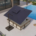 PURPLE LEAF Provence Series Offset Cantilever Patio Umbrella with Bronze Aluminum Frame, Vented Canopy for Deck, Pool and Café