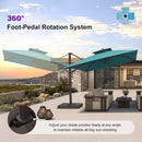 PURPLE LEAF Provence Series Offset Cantilever Patio Umbrella with Bronze Aluminum Frame, Vented Canopy for Deck, Pool and Café