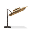 PURPLE LEAF Provence Series Offset Cantilever Patio Umbrella with Bronze Aluminum Frame, Vented Canopy for Deck, Pool and Café