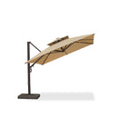 PURPLE LEAF Provence Series Offset Cantilever Patio Umbrella with Bronze Aluminum Frame, Vented Canopy for Deck, Pool and Café