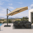 PURPLE LEAF Provence Series Patio Umbrella with Rectangular Pole, Cantilever Umbrella for Outdoor Garden & Pool