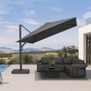 PURPLE LEAF Provence Series Patio Umbrella with Rectangular Pole, Cantilever Umbrella for Outdoor Garden & Pool