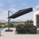 PURPLE LEAF Provence Series Patio Umbrella with Rectangular Pole, Cantilever Umbrella for Outdoor Garden & Pool