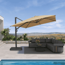 PURPLE LEAF Provence Series Patio Umbrella with Rectangular Pole, Cantilever Umbrella for Outdoor Garden & Pool