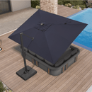 PURPLE LEAF Provence Series Patio Umbrella with Rectangular Pole, Cantilever Umbrella for Outdoor Garden & Pool