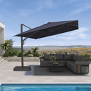 PURPLE LEAF Provence Series Patio Umbrella with Rectangular Pole, Cantilever Umbrella for Outdoor Garden & Pool