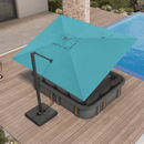 PURPLE LEAF Provence Series Patio Umbrella with Rectangular Pole, Cantilever Umbrella for Outdoor Garden & Pool