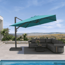 PURPLE LEAF Provence Series Patio Umbrella with Rectangular Pole, Cantilever Umbrella for Outdoor Garden & Pool