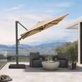PURPLE LEAF Provence Series Patio Umbrella with Rectangular Pole, Cantilever Umbrella for Outdoor Garden & Pool