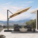 PURPLE LEAF Provence Series Patio Umbrella with Rectangular Pole, Cantilever Umbrella for Outdoor Garden & Pool