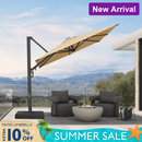 PURPLE LEAF Provence Series Patio Umbrella with Rectangular Pole, Cantilever Umbrella for Outdoor Garden & Pool