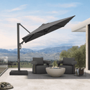 PURPLE LEAF Provence Series Patio Umbrella with Rectangular Pole, Cantilever Umbrella for Outdoor Garden & Pool