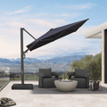 PURPLE LEAF Provence Series Patio Umbrella with Rectangular Pole, Cantilever Umbrella for Outdoor Garden & Pool