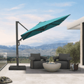 PURPLE LEAF Provence Series Patio Umbrella with Rectangular Pole, Cantilever Umbrella for Outdoor Garden & Pool