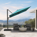 PURPLE LEAF Provence Series Patio Umbrella with Rectangular Pole, Cantilever Umbrella for Outdoor Garden & Pool