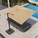PURPLE LEAF Provence Series Patio Umbrella with Rectangular Pole, Cantilever Umbrella for Outdoor Garden & Pool