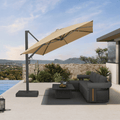 PURPLE LEAF Provence Series Patio Umbrella with Rectangular Pole, Cantilever Umbrella for Outdoor Garden & Pool