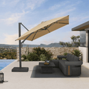 PURPLE LEAF Provence Series Patio Umbrella with Rectangular Pole, Cantilever Umbrella for Outdoor Garden & Pool