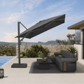 PURPLE LEAF Provence Series Patio Umbrella with Rectangular Pole, Cantilever Umbrella for Outdoor Garden & Pool