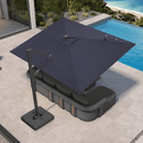 PURPLE LEAF Provence Series Patio Umbrella with Rectangular Pole, Cantilever Umbrella for Outdoor Garden & Pool