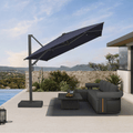 PURPLE LEAF Provence Series Patio Umbrella with Rectangular Pole, Cantilever Umbrella for Outdoor Garden & Pool