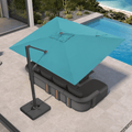 PURPLE LEAF Provence Series Patio Umbrella with Rectangular Pole, Cantilever Umbrella for Outdoor Garden & Pool