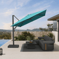 PURPLE LEAF Provence Series Patio Umbrella with Rectangular Pole, Cantilever Umbrella for Outdoor Garden & Pool