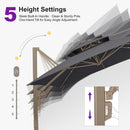 PURPLE LEAF Provence Series Outdoor Cantilever Patio Umbrella with Champagne Gold Frame for Terrace, Deck & Lounge