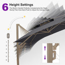 PURPLE LEAF Provence Series Outdoor Cantilever Patio Umbrella with Champagne Gold Frame for Terrace, Deck & Lounge