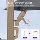 PURPLE LEAF Provence Series Outdoor Cantilever Patio Umbrella with Champagne Gold Frame for Terrace, Deck & Lounge