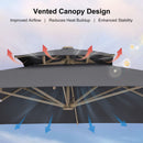 PURPLE LEAF Provence Series Outdoor Cantilever Patio Umbrella with Champagne Gold Frame for Terrace, Deck & Lounge
