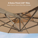 PURPLE LEAF Provence Series Outdoor Cantilever Patio Umbrella with Champagne Gold Frame for Terrace, Deck & Lounge