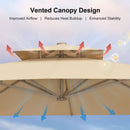 PURPLE LEAF Provence Series Outdoor Cantilever Patio Umbrella with Champagne Gold Frame for Terrace, Deck & Lounge