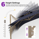 PURPLE LEAF Provence Series Outdoor Cantilever Patio Umbrella with Champagne Gold Frame for Terrace, Deck & Lounge