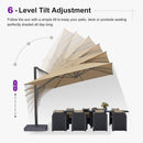 PURPLE LEAF Provence Series Patio Umbrella with Rectangular Pole, Cantilever Umbrella for Outdoor Garden & Pool