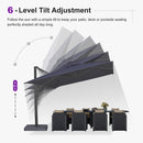 PURPLE LEAF Provence Series Patio Umbrella with Rectangular Pole, Cantilever Umbrella for Outdoor Garden & Pool