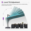 PURPLE LEAF Provence Series Patio Umbrella with Rectangular Pole, Cantilever Umbrella for Outdoor Garden & Pool