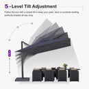 PURPLE LEAF Provence Series Patio Umbrella with Rectangular Pole, Cantilever Umbrella for Outdoor Garden & Pool