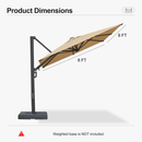 PURPLE LEAF Provence Series Patio Umbrella with Rectangular Pole, Cantilever Umbrella for Outdoor Garden & Pool